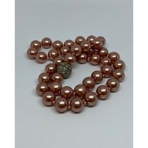 19 inch choker with beautiful Rhinestone Magnetic Locking Clasp Gold  Pearls